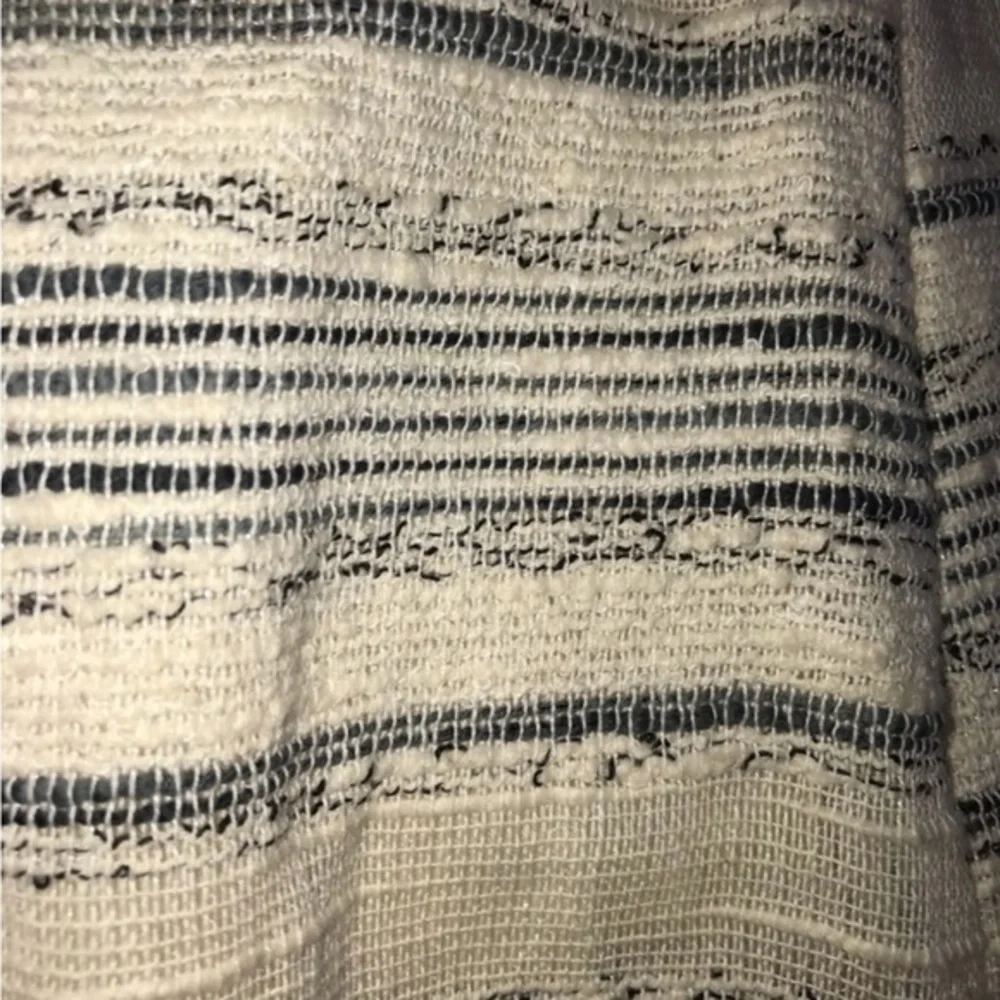 Gap Factory 12 textured weave cream/grey/silver metallic stripe mock wrap skirt‎